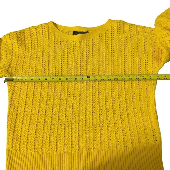 St John Collection Yellow Knit Sweater Women L 100% Cotton Pullover Long Sleeve - Picture 7 of 9